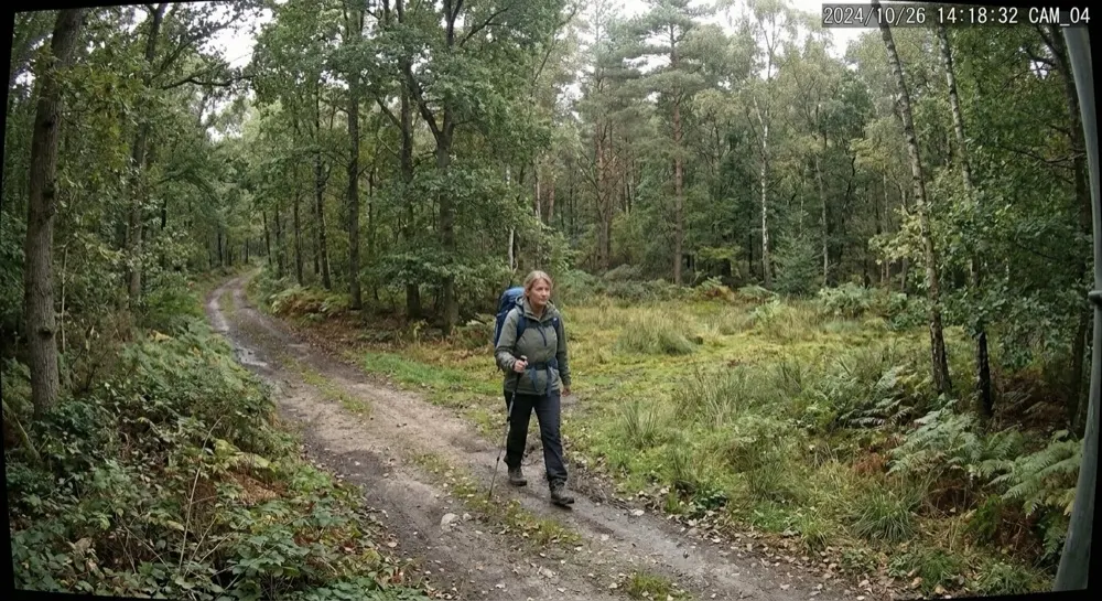 Defence: Camera alert cleared by generative AI. Local detection escalates a person; Gen AI clears it — an ordinary hiker.