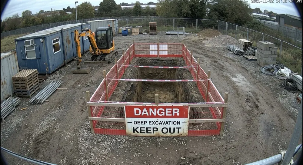 Exclusion zone: No motion. No alert — exclusion zone marked and clear, nobody near it.