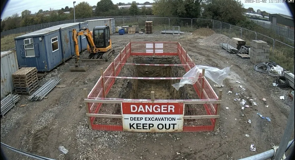 Exclusion zone: Motion alert cleared locally. Motion triggered; local AI clears it — wind-blown debris outside the zone.