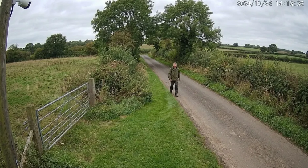 Fly tipping: Camera alert cleared by generative AI. Local detection escalates a person for analysis; Gen AI clears it — person present, no vehicle, no suspicious activity.