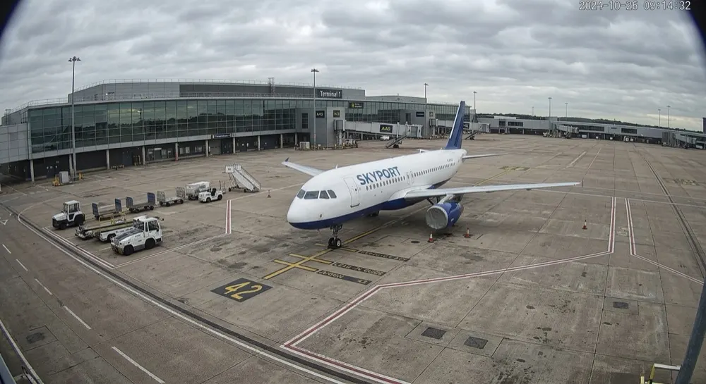 Unattended aircraft: No motion. No alert — aircraft parked and unattended, nothing happening.
