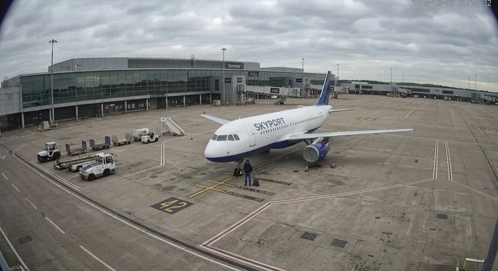 Unattended aircraft: Generative AI raises alert. Gen AI confirms suspicious activity — an unauthorised person in plain clothes tampering with the unattended aircraft.